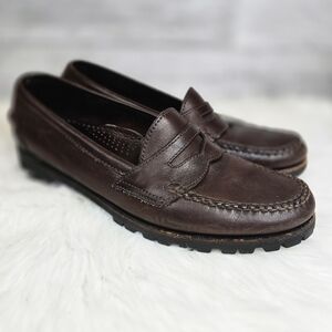 L.L.Bean Leather Penny Loafers With Vibram Soles